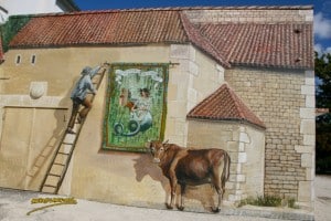 Clussais-La légende de Mélusine-fresque d'Armand Langlois Clussais-La légende de Mélusine-fresque d'Armand Langlois